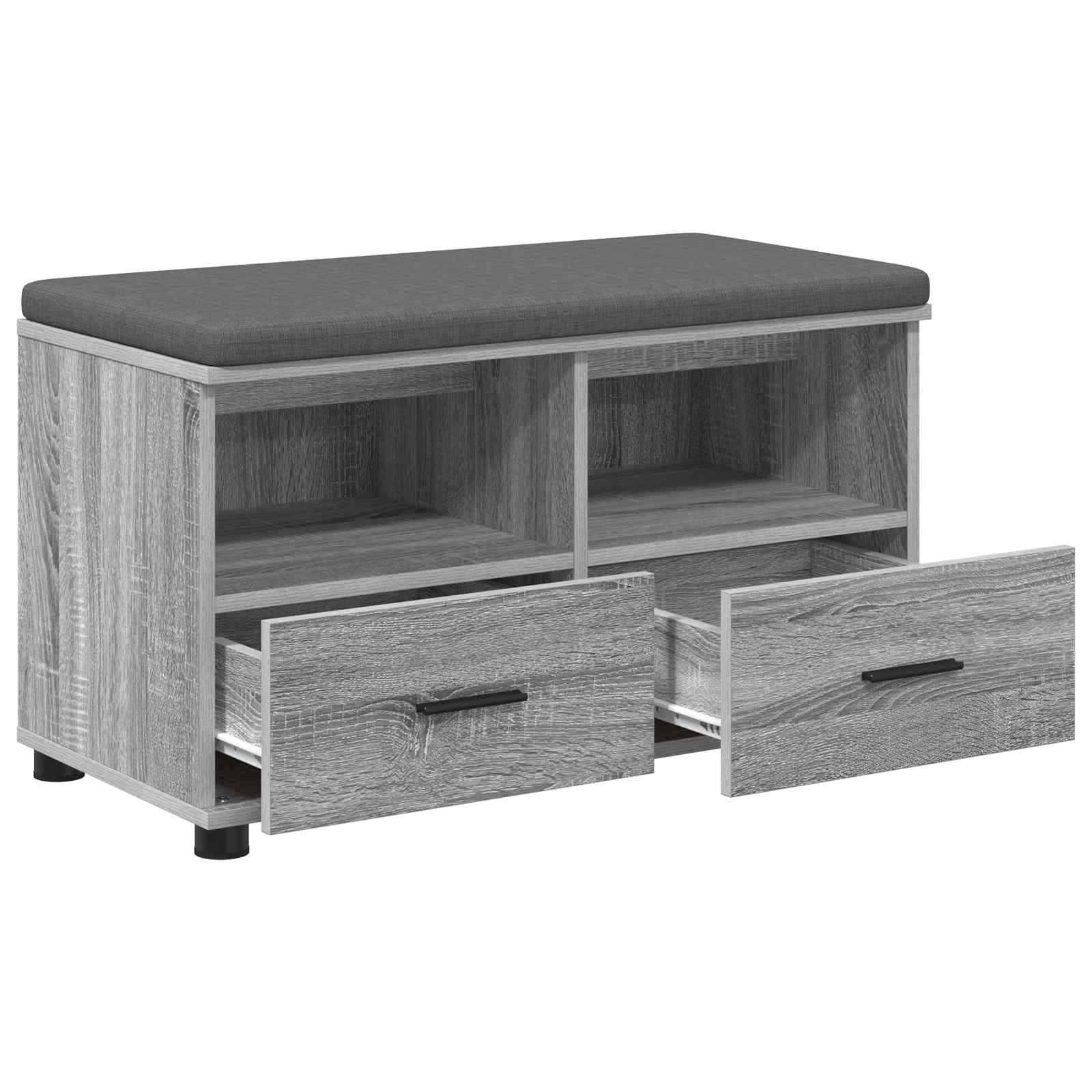 Panca per ingresso con cuscino Grigio Sonoma 80 x 38 x 46 cm 891461
