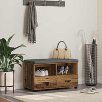 Panca per ingresso con cuscino Legno vecchio 80 x 38 x 46 cm 891462