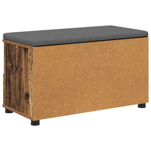 Panca per ingresso con cuscino Legno vecchio 80 x 38 x 46 cm 891462