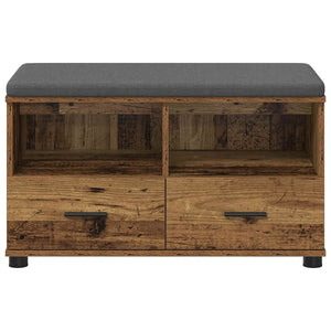 Panca per ingresso con cuscino Legno vecchio 80 x 38 x 46 cm 891462