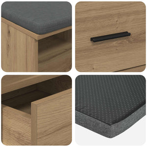 Panca per ingresso Rovere artigianale 80 x 38 x 46 cm 891463