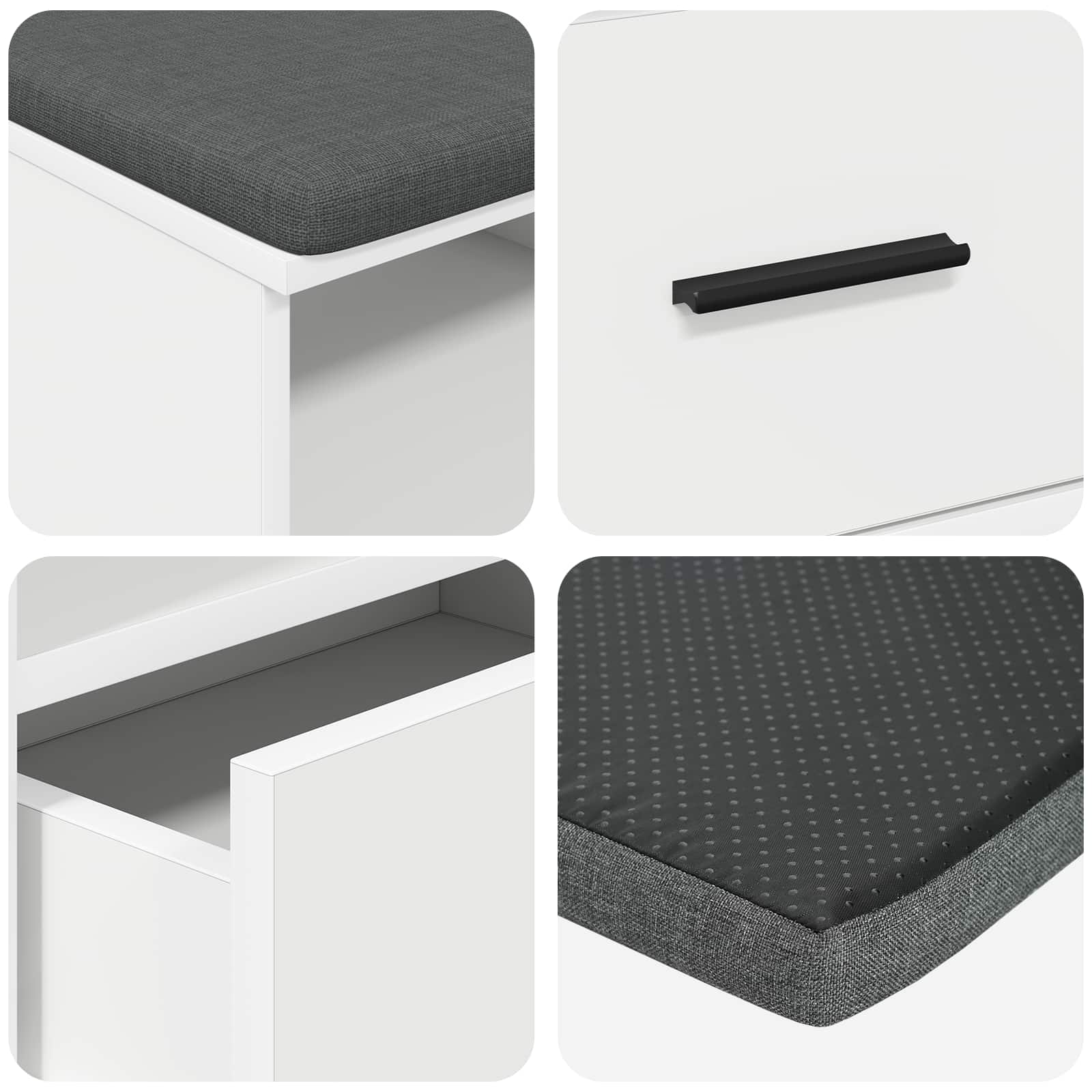 Panca per ingresso con cuscino Bianco 100 x 38 x 46 cm 891464