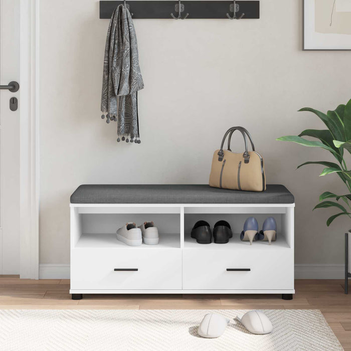 Panca per ingresso con cuscino Bianco 100 x 38 x 46 cm 891464