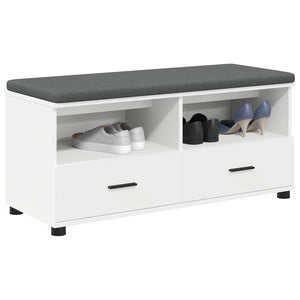 Panca per ingresso con cuscino Bianco 100 x 38 x 46 cm 891464