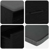Panca per ingresso con cuscino Rovere Nero 100 x 38 x 46 cm 891465