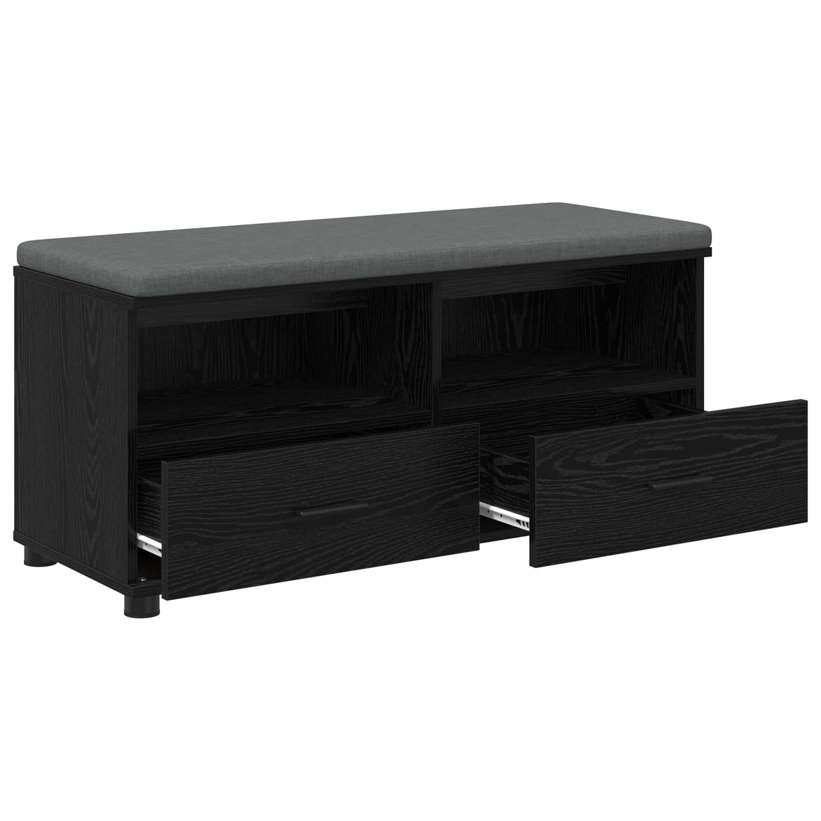 Panca per ingresso con cuscino Rovere Nero 100 x 38 x 46 cm 891465