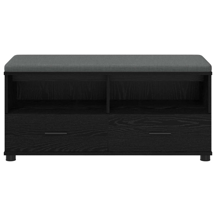 Panca per ingresso con cuscino Rovere Nero 100 x 38 x 46 cm 891465