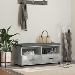 Panca per ingresso con cuscino Grigio cemento 100 x 38 x 46 cm 891467