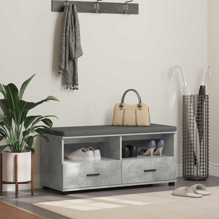 Panca per ingresso con cuscino Grigio cemento 100 x 38 x 46 cm 891467