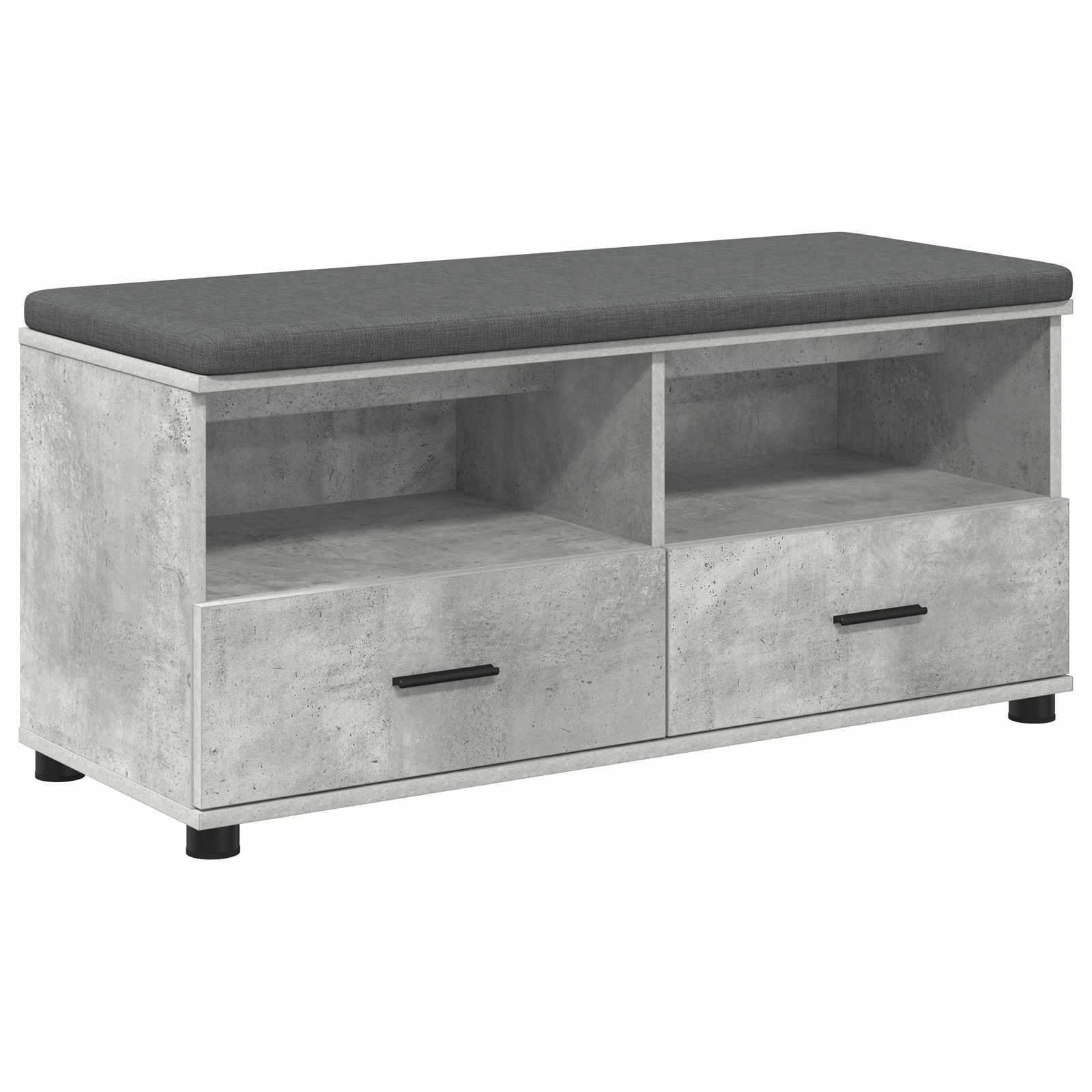 Panca per ingresso con cuscino Grigio cemento 100 x 38 x 46 cm 891467