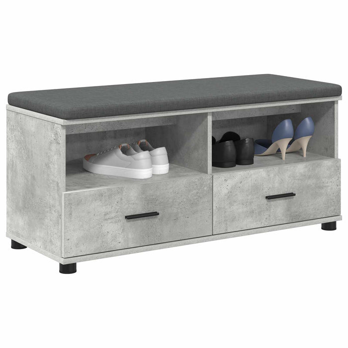 Panca per ingresso con cuscino Grigio cemento 100 x 38 x 46 cm 891467