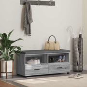 Panca per ingresso con cuscino Grigio Sonoma 100 x 38 x 46 cm 891469