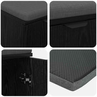 Panca per ingresso con cuscino Rovere Nero 60 x 38 x 46 cm 891473