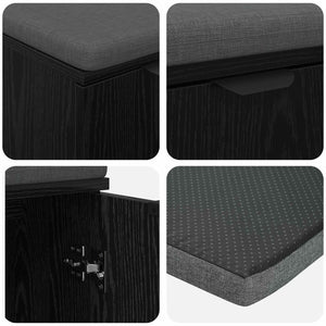 Panca per ingresso con cuscino Rovere Nero 60 x 38 x 46 cm 891473