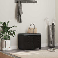 Panca per ingresso con cuscino Rovere Nero 60 x 38 x 46 cm 891473