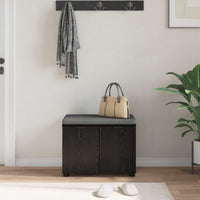 Panca per ingresso con cuscino Rovere Nero 60 x 38 x 46 cm 891473