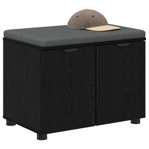 Panca per ingresso con cuscino Rovere Nero 60 x 38 x 46 cm 891473