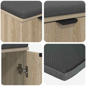 Panca per ingresso con cuscino Rovere Sonoma 60 x 38 x 46 cm 891474