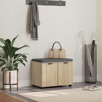 Panca per ingresso con cuscino Rovere Sonoma 60 x 38 x 46 cm 891474