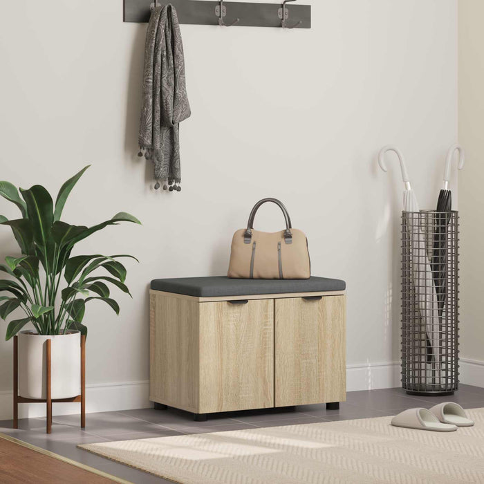 Panca per ingresso con cuscino Rovere Sonoma 60 x 38 x 46 cm 891474