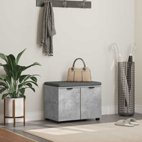 Panca per ingresso con cuscino Grigio cemento 60 x 38 x 46 cm 891475
