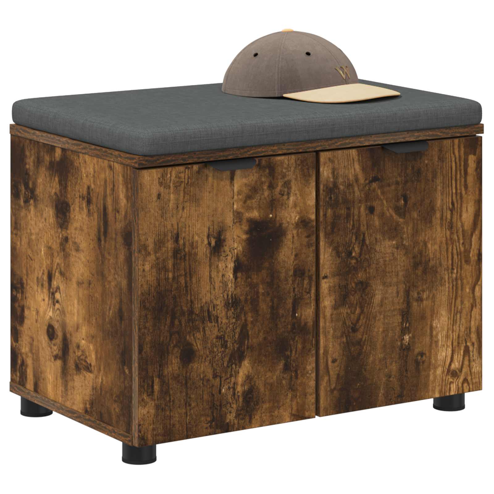 Panca per ingresso con cuscino Rovere fumé 60 x 38 x 46 cm 891476