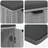 Panca per ingresso con cuscino Grigio Sonoma 60 x 38 x 46 cm 891477