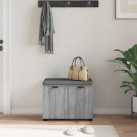 Panca per ingresso con cuscino Grigio Sonoma 60 x 38 x 46 cm 891477