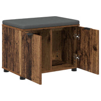 Panca per ingresso con cuscino Legno vecchio 60 x 38 x 46 cm 891478