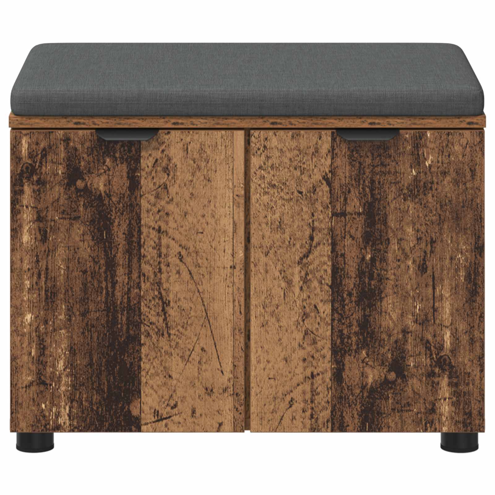 Panca per ingresso con cuscino Legno vecchio 60 x 38 x 46 cm 891478