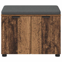 Panca per ingresso con cuscino Legno vecchio 60 x 38 x 46 cm 891478