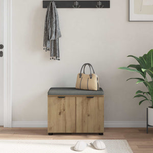 Panca per ingresso con porta Rovere artigianale 60 x 38 x 46 cm 891479