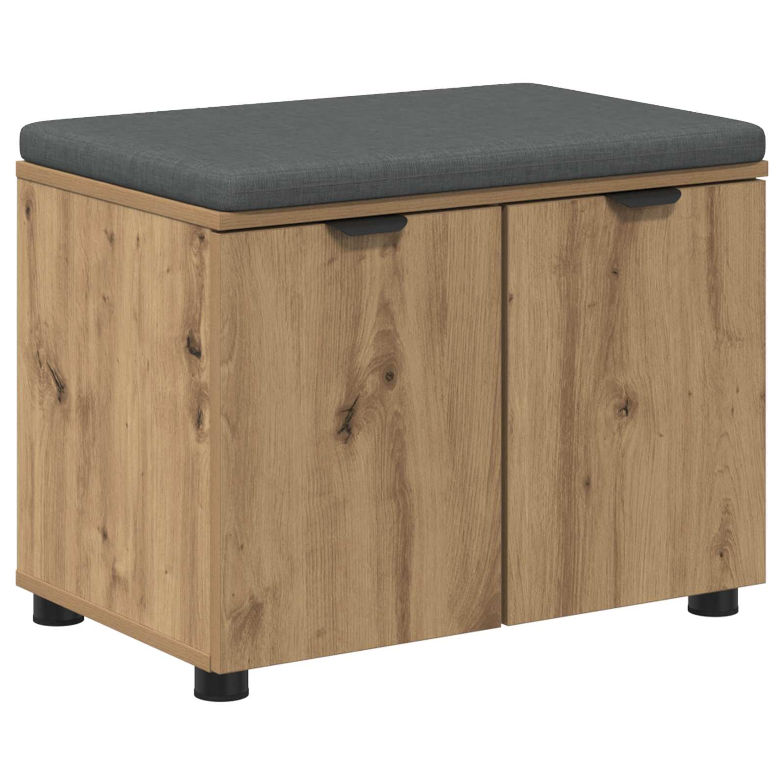 Panca per ingresso con porta Rovere artigianale 60 x 38 x 46 cm 891479