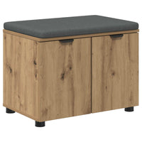 Panca per ingresso con porta Rovere artigianale 60 x 38 x 46 cm 891479