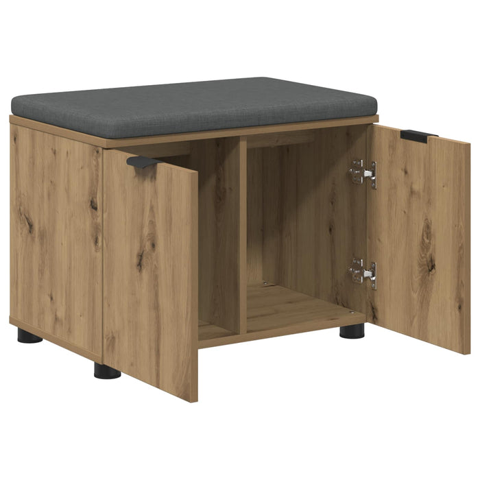 Panca per ingresso con porta Rovere artigianale 60 x 38 x 46 cm 891479