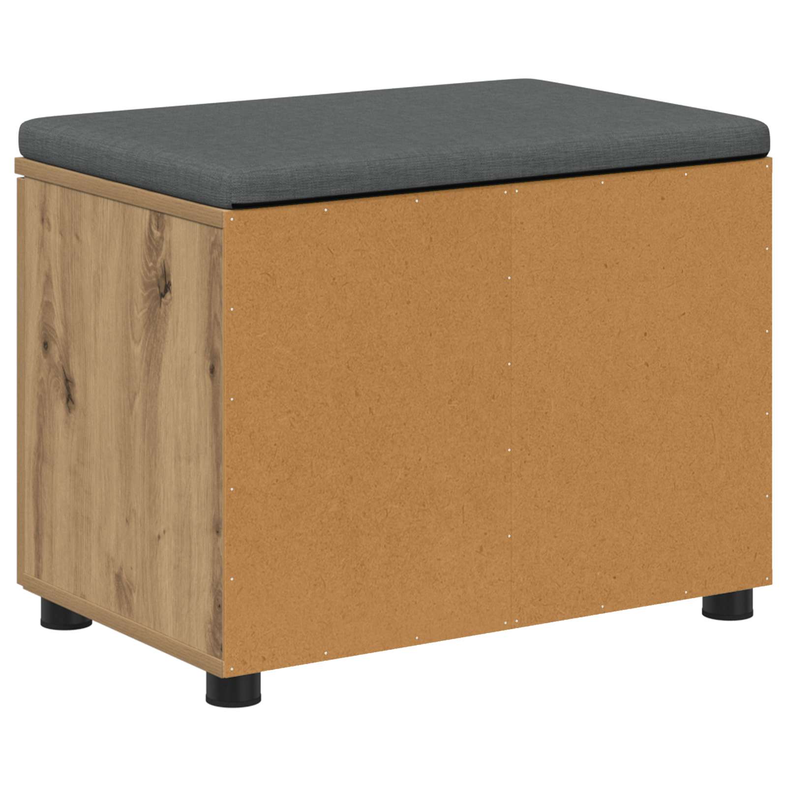 Panca per ingresso con porta Rovere artigianale 60 x 38 x 46 cm 891479