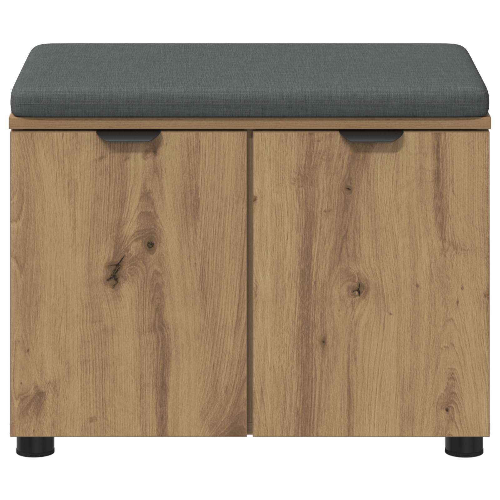 Panca per ingresso con porta Rovere artigianale 60 x 38 x 46 cm 891479