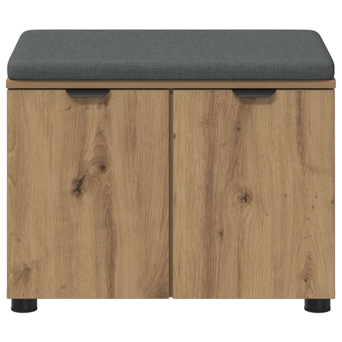 Panca per ingresso con porta Rovere artigianale 60 x 38 x 46 cm 891479