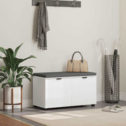 Panca per ingresso con cuscino con porta Bianco 80 x 38 x 46 cm 891480