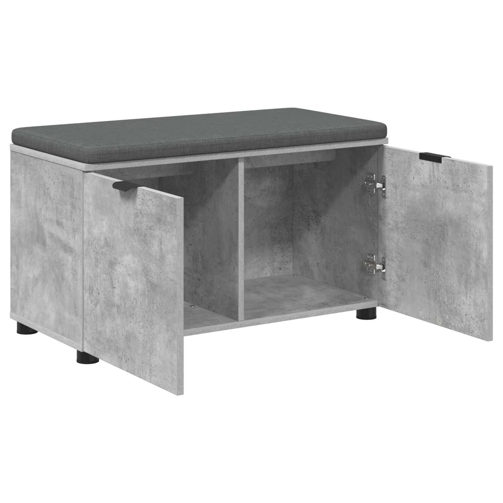 Panca per ingresso con cuscino Grigio cemento 80 x 38 x 46 cm 891483