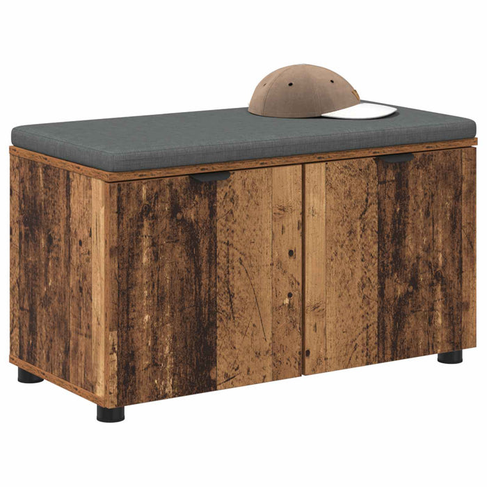 Panca per ingresso con cuscino Legno vecchio 80 x 38 x 46 cm 891486