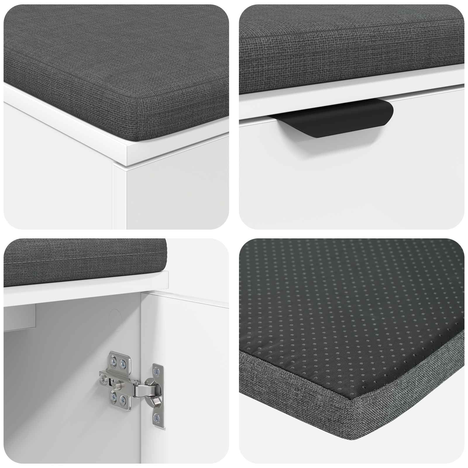 Panca per ingresso con cuscino Bianco 100 x 38 x 46 cm 891488