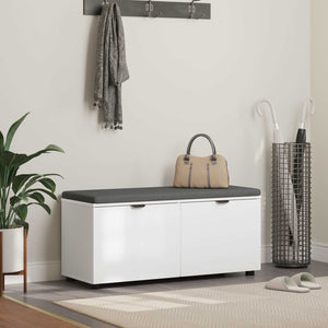 Panca per ingresso con cuscino Bianco 100 x 38 x 46 cm 891488