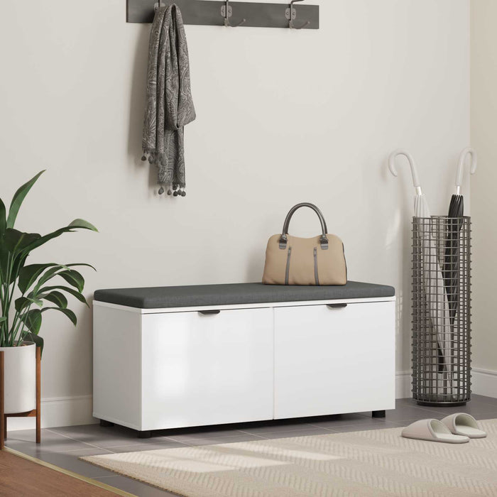 Panca per ingresso con cuscino Bianco 100 x 38 x 46 cm 891488