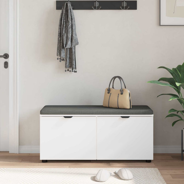 Panca per ingresso con cuscino Bianco 100 x 38 x 46 cm 891488
