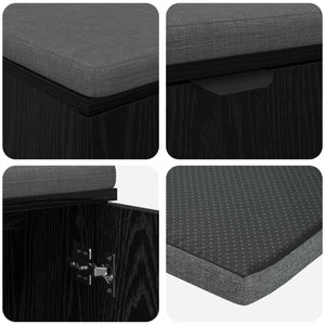 Panca per ingresso con cuscino Rovere Nero 100 x 38 x 46 cm 891489