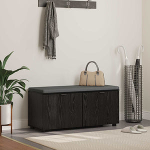 Panca per ingresso con cuscino Rovere Nero 100 x 38 x 46 cm 891489