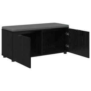 Panca per ingresso con cuscino Rovere Nero 100 x 38 x 46 cm 891489