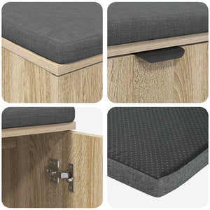 Panca per ingresso con cuscino Rovere Sonoma 100 x 38 x 46 cm 891490