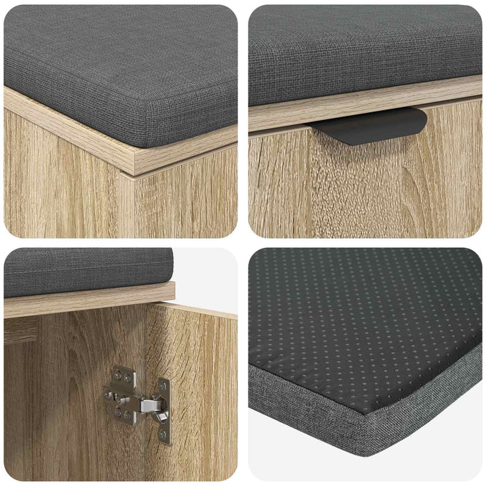 Panca per ingresso con cuscino Rovere Sonoma 100 x 38 x 46 cm 891490